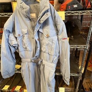Bogner 90s Ski Suit One Piece Color Block Back Hidden Hood Mens 38 Vtg Snow